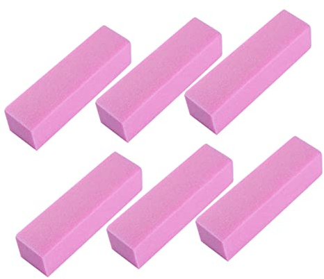 BESTYASH 10 Pezzi Blocchi in Spugna Rosa per Manicure e Pedicure, Blocchi Lucidanti a 4 Lati per Levigatura e Lucidatura Professionale a Casa e Salone