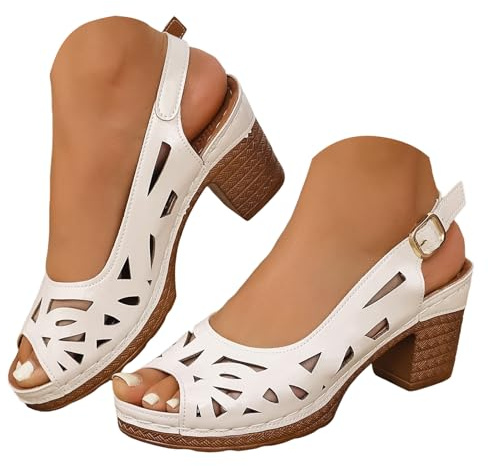 Generisch Chaussures Femme Orthopédique Sandales De Trekking Pieds Nus Avec Sangle Réglable À L'avant Avec Semelle Intérieure Et Talons Hauts Sandales De Bain À Bride Arrière
