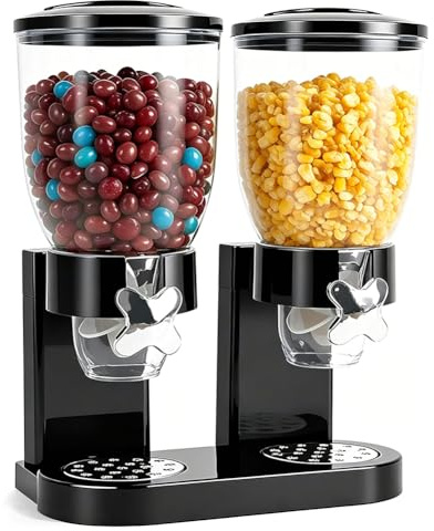 Cereal Dispenser 2 l 2-pack, lufttät flingdispenser för organisering spannmålsdispenser, perfekt för müsli, torrmat, godis, ris, spannmål, kaffebönor