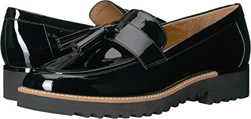Franco Sarto Femme Carolynn Lug Sole Loafer Semelle de Mocassin, Noir laqué, 37 EU
