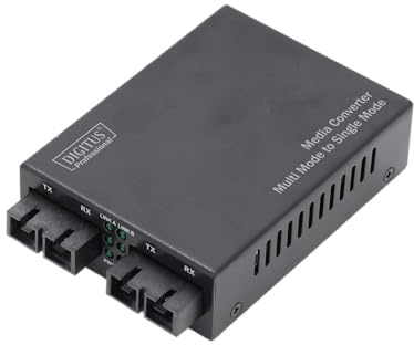 Digitus DN-82024 Convertidor De Medio 100 Mbit/s 1310 Nm Multimodo/Monomodo Negro - Convertidor De Red 100BASE-FX Ethernet Rápido
