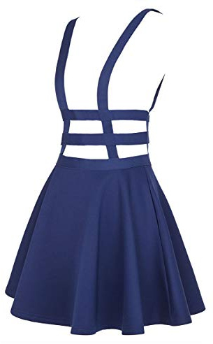 Donna Festa Cosplay Elastico Bretelle Mini Gonna Solido A-Line Svasata Gonna