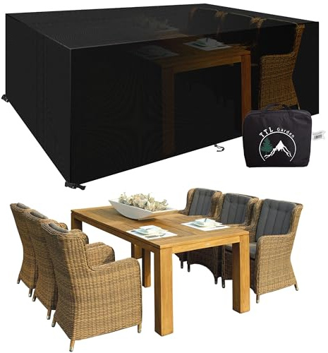 TTL GARDEN 123x123x74cm Premium Gartenmöbel Abdeckung 600D Oxford Gewebe -