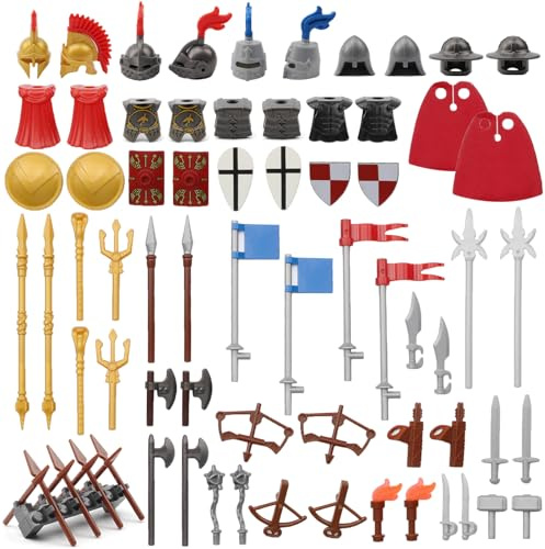 Feleph Medieval Weapons Pack for Knight Figures Ancient Kingdom Military Soldier Castle Equipment and Toy Block Kit Compatible with Major Brand