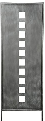 finehomegarden Stele Metall Sichtschutz XL Quadrat H199xB64cm Windschutz grau Metallwand