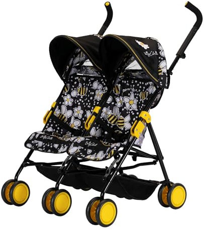 Daisy Chain Zipp Max-Zwillings-Puppenbuggy – Empfohlen für Kinder zwischen 4 und 9 Jahren. (Bumblebee)