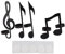 Cyrank Schwarzer Metall-Wandleuchter, Kerzenhalter, 4er-Set, Schwarze Musiknoten-Wandleuchte, Musiksymbol, Kerzenhalter, Wandhalterung, Zum Aufhängen, Teelicht, Kerzendekoration