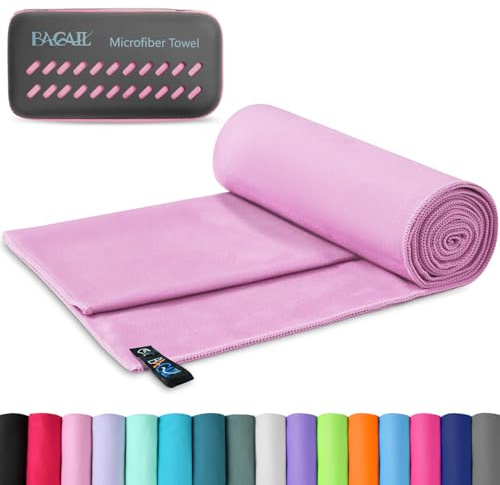 BAGAIL mikrofiber resehandduk, perfekt campinghandduk, badhandduk och strandhandduk, snabbtorkande – superabsorberande – ultrakompakt, bra för sport, gym, yoga och backpacking