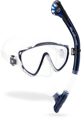 CRESSI Tino + Scilla Combo Clear/Blue Navy - Kombiset Unisex Tino Maske und Schnorchel Scilla, Klar/Marineblau, Einheitsgröße