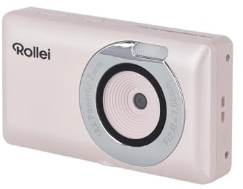 Rollei Compactline Pocket Digitalkamera Rosa, 50MP 2,7K Fotokamera mit 16X Digitalem Zoom Autofokus Tragbare Fotoapparat mit 2.4 Display Leichte Kompaktkamera für Kinder Teenager Student Anfänger