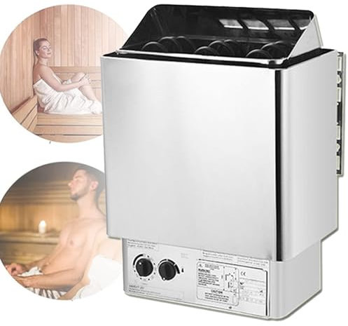 Bastuvärmare,Elektriska Bastuvärmare,Rostfritt stål Torrångbad Bastuugn,3h Timer för Home Hotel Spa Basturum (4.5KW)