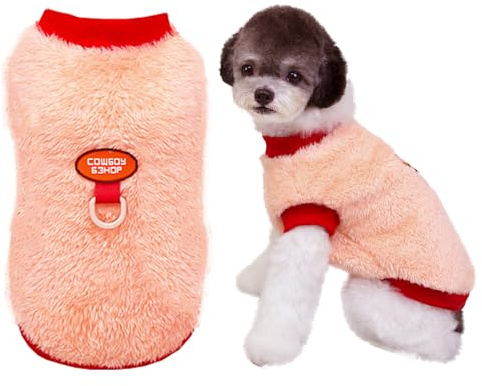 Izefia Ropa de Suéter para Perro Suéteres de Lana y Polar con Bucle para Correa Suéter de Invierno Abrigado Sudadera Suave Pijamas Adorables Chaleco con Patrón Lindo para Perro Pequeño y Gato Mediano
