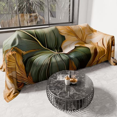 PETTI ARTIGIANI ITALIANI - Cubresofá Multiuso de Microfibra Antimanchas, Diseño 25 Floral 165, Lavable y Protector para Sofá, Colcha y Cubremesa – 130x270 cm - Made in Italy