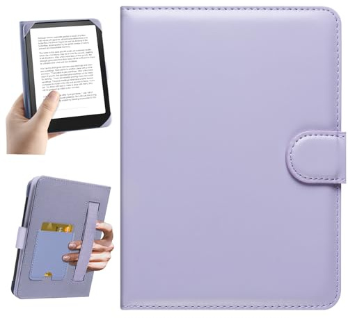 HoYiXi Universal Case for 6-inch Kindle eReader Compatible with Kobo/Voyaga/Pocketbook/Tolino E-Book Reader,6'' eReader Protective Cover with Built-in Card Slot,Purple