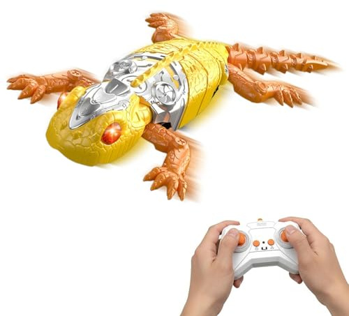 Générique Jouet Gecko télécommandé grimpant aux Mur pour Enfant, Gecko télécommandé Rechargeable grimpant aux Mur avec Yeux LED, Jouet, Cadeau d'anniversaire pour garçons et Filles de 4 à 8 Ans