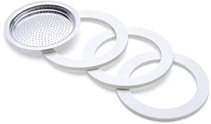 DEMOLLI 3 GUARNIZIONI E 1 Filtro per CAFFETTIERA Mezza Tazza