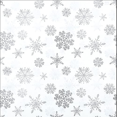 Pack of 20 Silver Crystal Snowflakes Winter Christmas Napkins 33 x 33 cm