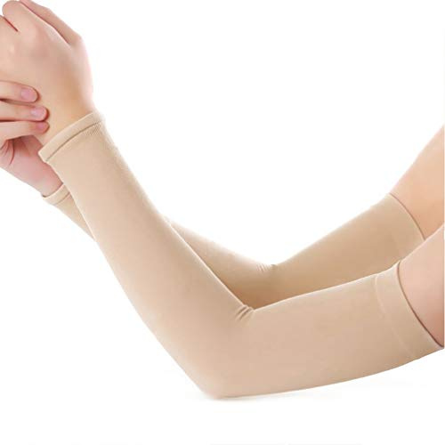 Hombres Mujeres Protección UV De Refrigeración Mangas del Brazo Unisex Largo Brazo De La Cubierta Mangas para Deportes Al Aire Libre Operando De Baloncesto De Conducción (Color De La Piel)
