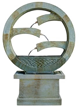 Easy Fountain Tranquil Spills Water Feature – Mains Powered, No Plumbing, Outdoor Garden Fountain with Recirculating Pump, Polyresin, Patio & Garden