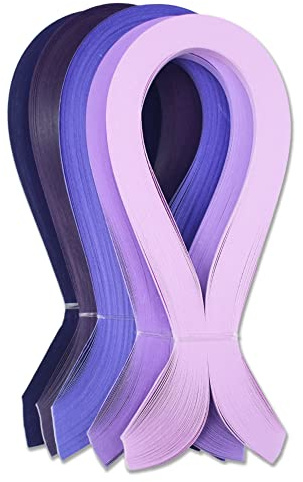 CrafTreat Lila quilling-pappersremsor för hantverksarbete – 500 quilling-remsor, 3 mm, 30 cm längd, pappersfyllning för att dekorera kort, presentpåsar, bildramar och scrapbooking