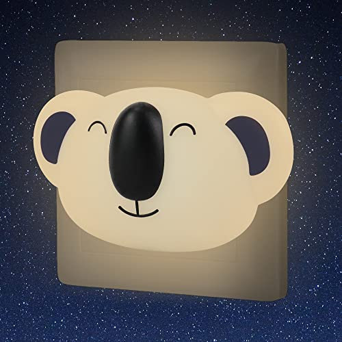 Luz Nocturna LED para Enchufe con Sensor Crepúsculo, Lampara Quitamiedos Infantil, Luz Noche Koala para Dormitorio Recién Nacidos, Lámpara Mesita Noche Pared, Luz Lactancia, Regalos para Bebé Niño