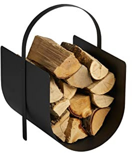 Morsø Adrian Brennholzkorb – Holzkorb für Kaminholz, Feuerholzkorb aus robustem Stahl, Kaminkorb im cleanen Design für Innen, 33 x 40 x 52 cm, Schwarz