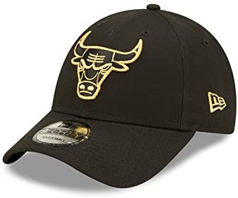 New Era Basketball Kappe Fanartikel Chicago Bulls 9Forty Cap verstellbar schwarz Gold - One-Size