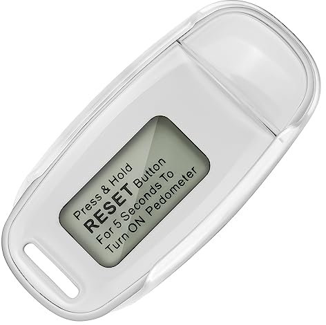 Flintronic 3D-Schrittzähler, tragbarer USB-wiederaufladbarer Sport-Schrittzähler mit Lanyard, verfolgen Sie Schritte in Echtzeit, für ältere Kinder/Fitness Herren/Frauen/Ältere, Weiß