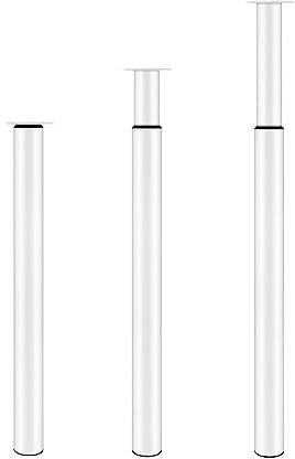 Trintion Möbelfüße Edelstahl Tischbeine Höhenverstellbar Tischfüße | Höhe 710mm-110mm | Ø 60mm | 1 Stück | Weiß