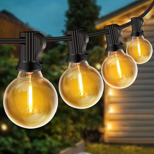 ZYRIVON Catena Luminosa Esterno, 33FT/10M Luci da Esterno Giardino con 20+2 G40 LED, 2700K Bianco Caldo Luci Giardino, Impermeabile Luci Esterno Interno per Natale, Matrimonio, Festa, Patio