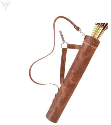 Carquois de dos traditionnel en cuir fait à la main léger et confortable pour lui, cadeau d'anniversaire, marron tigre, 18