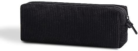 OZAOZ Cute Pencil Case Aesthetic Student Pencil Pouch Coin Pen Pouch Cosmetic Bag Office Stationery Organizer For Kids Teen School (Black)