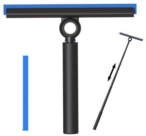 EHOMGUI Shower Squeegee for Glass Doors, Squeegee with Long Handle, Telescoping Squeegee for Shower, Extendable Window Cleaner Tool for Car Windows, Tile Walls, Sliding Door, Shower Glass Door