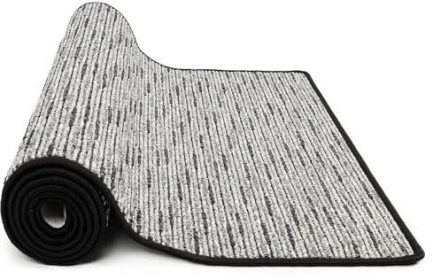 KARAT Teppich Läufer Geneva - Teppichläufer auf Maß - Meterware - Flurteppich - Küchenläufer - Teppich für Küche, Flur & Wohnzimmer (100 x 150 cm, Anthrazit)