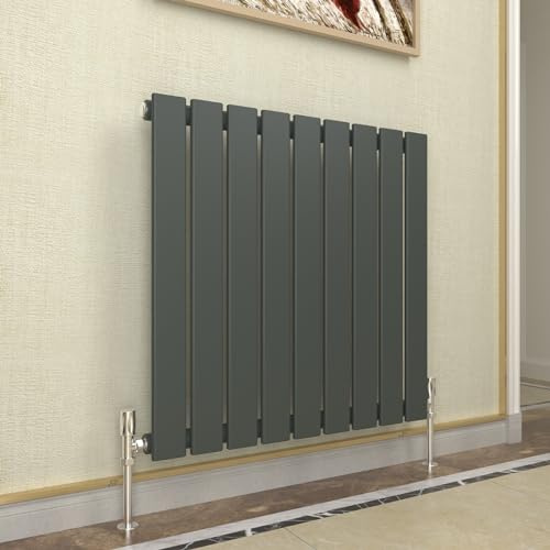 GY bad horisontell kylare antracit platt panel designer 600 x 612 mm enkla moderna centraluppvärmningsrör