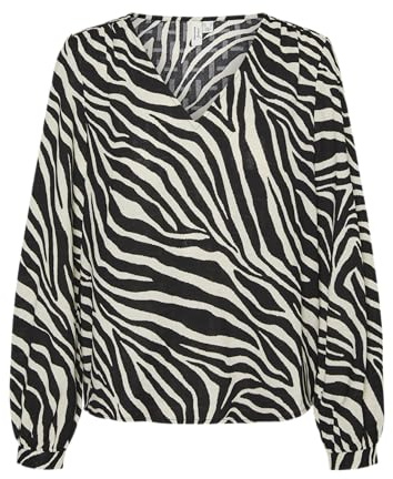 VERO MODA Vmteagan L/S V-Neck Top WVN Btq Ga Blusa de Manga Larga, Abedul/AOP: Teagan, L