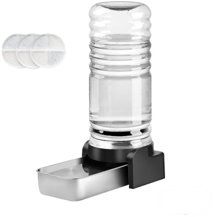 Marchul 7.2L vattendispenser för hundar och katter, automatisk hundvattendispenser med vattenskål i rostfritt stål och 3 filter, hundvattenflaska med stor kapacitet för medelstora och stora husdjur