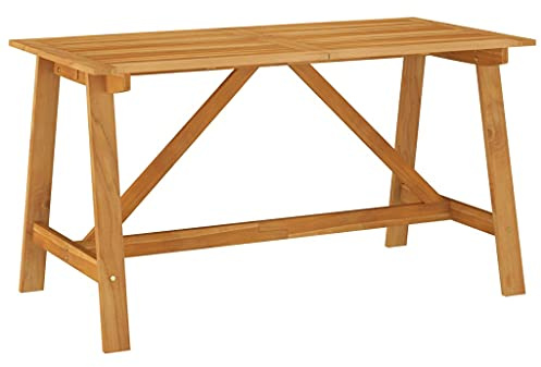 Kaloriko Solid Acacia Wood Garden Dining Table: Durable Outdoor Furniture for Dining, Tables, and Camping in Natural Medium Finish