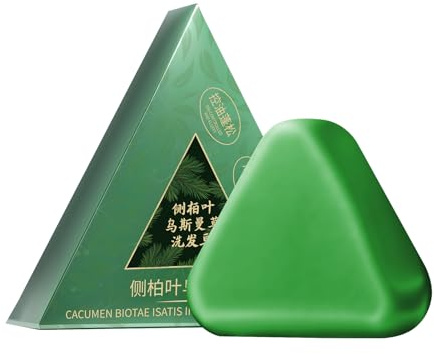 Nature Triangle Shampoo Bar, 100g Usman Grass Shampoing Solide, Nourrissant Nature Savon Vert Shampoings Solides Pour Pousse Cheveux, Nettoyage Profondeur Renforce Savon Shampoings Solides