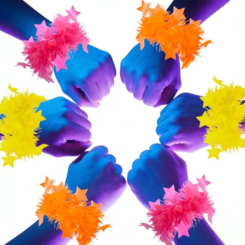 Lot de 6 Bracelet Fluorescent Lumineux pour Fête Sombres, Accessoires Photo Unisexes, Articles de Fête Phosphorescents pour Festivals, Fêtes, Concerts, Soirées, Mariages, Camping, 3 Couleurs