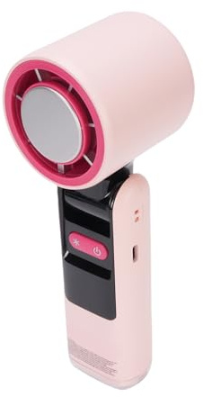 OPPWONG Ventola Portatile per Raffreddamento Ghiaccio, Ventola Ricaricabile con Display LED, Impostazione 100 velocità, Portatile Leggera, Ideale per Viaggi, Ufficio Domestico all'aperto (PINK)