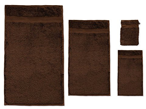 Cotonea Bio-Baumwolle Handtücher Schokolade Waschhandschuh 16x21 cm