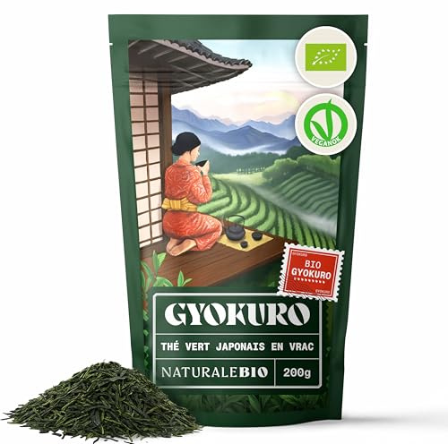 NaturaleBio Té verde Gyokuro Japonés Orgánico de 200g. Bio, Natural y Puro, Té verde en hojas provenientes de la primera cosecha cultivado en Japón. Organic Japanese Gyokuro Green Tea.
