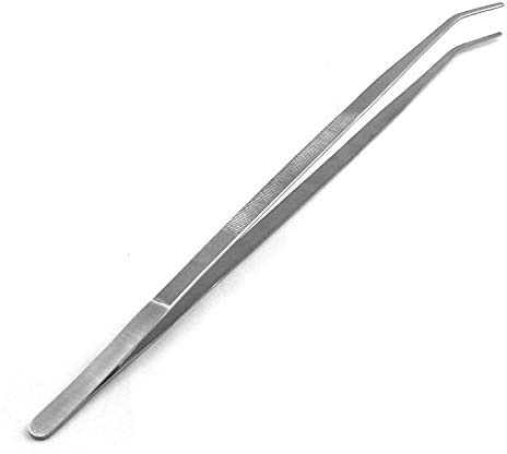 OdontoMed2011 24 Long Stainless Steel Curved Tweezer for Fish Tank Plants