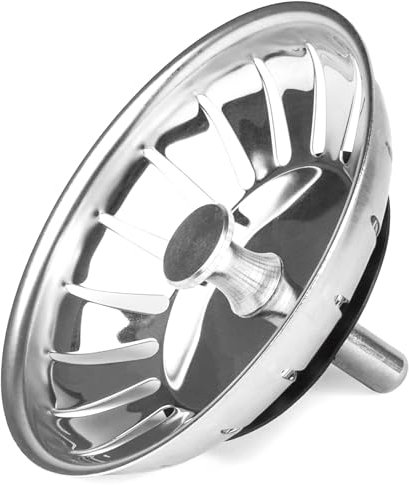 Andrew James Stainless Steel Sink Strainer Plug for Food Waste | 78mm Diameter Drain Basket Filter | Prevent Blocked Drains & Smells in The Kitchen| Durable Design for Regular Use (78mm Single Pack)