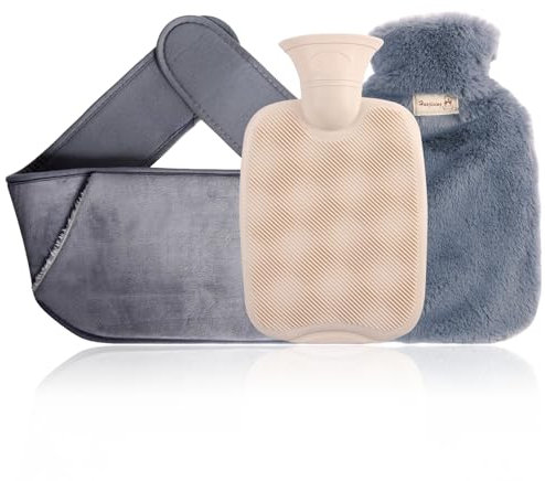 YIFOV Hot Water Bottle Bag Pouch Warm with Soft Waist Cover for Neck and Shoulder, Back,Hand, Legs, Waist Warm, Bed Warmers (Dark Grey)