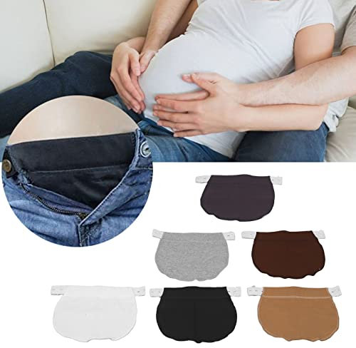 6 Stück Hosenerweiterung für Schwangere Einstellbare Taillen Verlängerung Schwangerschaft Hosen Bund Extender elastisch Hosenbunderweiterung Verstellbar für die Schwangerschaft Frauen Männer