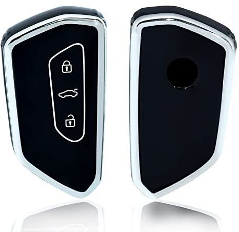 OFFCURVE Autoschlüssel Hülle Schlüsselhülle, Schlüsseltasche Autoschlüssel Schutzhülle TPU Schlüsselgehäuse 3 Tasten für VW Volkswagen Golf 8 Seat Leon Tarraco Ateca Skoda Octavia Cupra Formentor Born