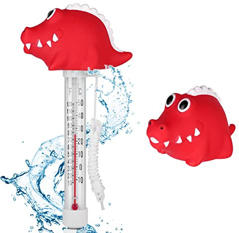 OFFCUP Floating Pool Thermometer, Floating Water Thermomete Swimming Pool Thermometer for All Outdoor & Indoor Swimming Pools (Dinosaur)