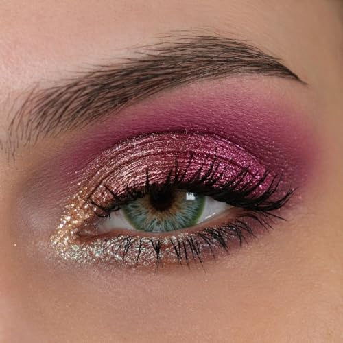 GLAMLENS Lenti a contatto colorate Catania Green - verdi mensili - con porta lenti a contatto -verde naturali in silicone idrogel - 2 pezzi - DIA 14.2 senza correzione 0.00 diottrie lente a contatto